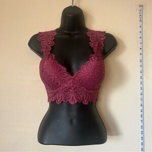 PINK Victoria's Secret Lace Bralette in Deep Pink